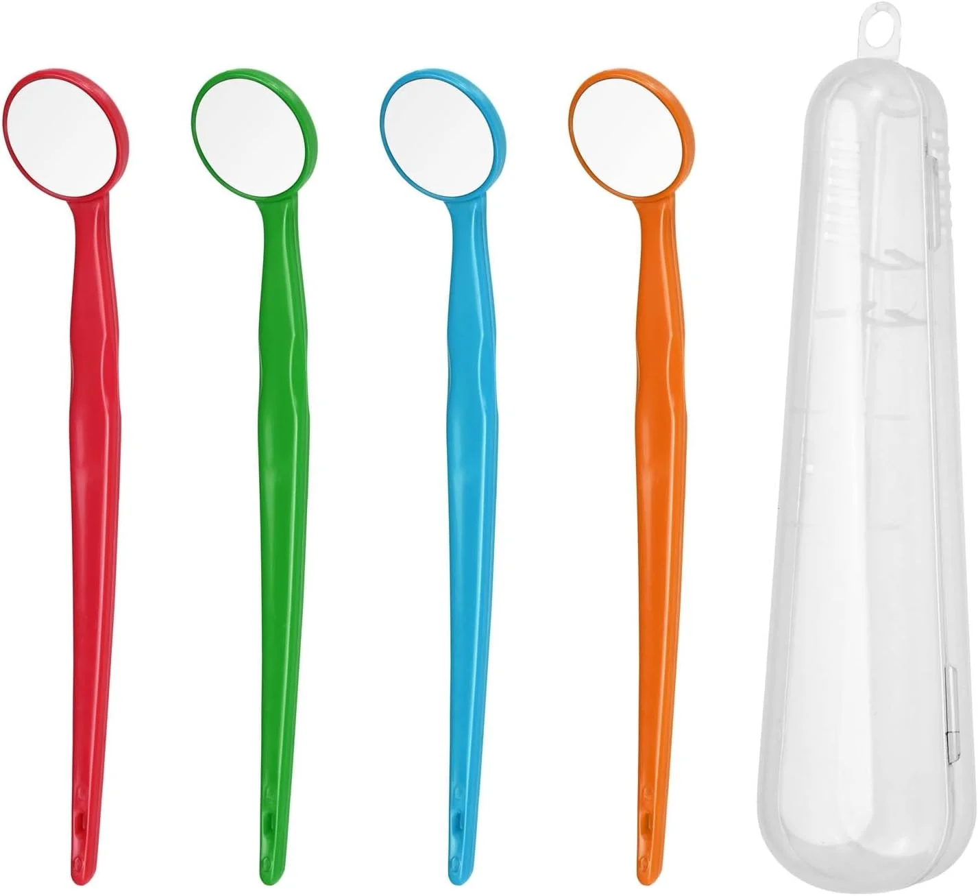 آینه دهانی یکبار مصرف دندانپزشکی Lit-Pack با لنز PC ضد مه و دسته پلاستیکی، 4 رنگ، 4 عدد