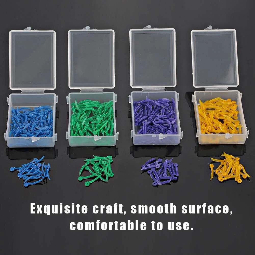 گوه های دندانی Jadeshay، 4 جعبه 4 رنگ 400 عددی، گوه های تثبیت کننده دندانی پلاستیکی یکبار مصرف با شکل موجی و دارای سوراخ برای استفاده حرفه ای دندانپزشکی