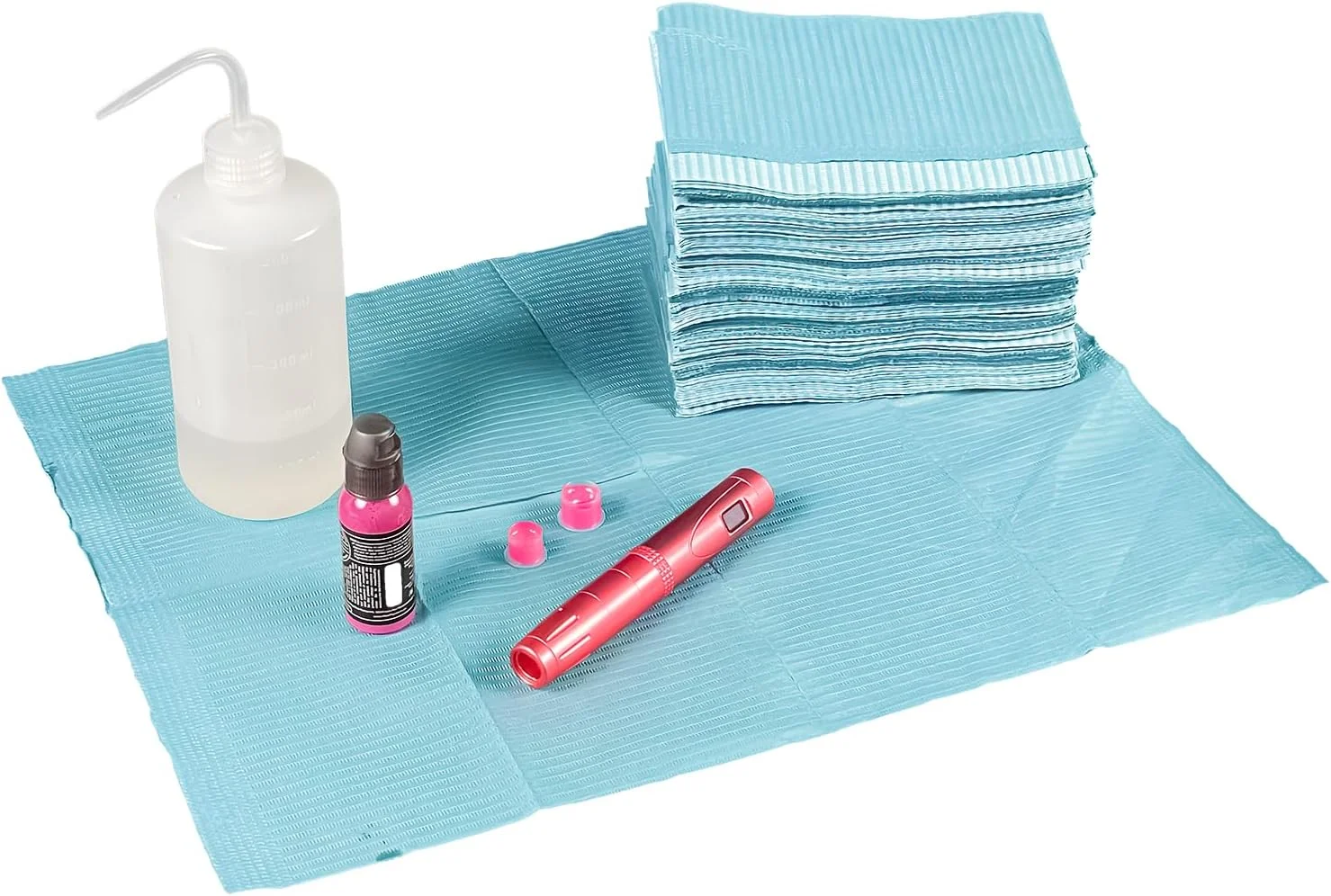 پیشبند دندانپزشکی یکبار مصرف MICEYA، ۱۲۵ عددی - ۳ لایه ضد آب، ابعاد ۳۳ در ۴۵ سانتی متر - مناسب برای بیماران، پوشش سینی دندانپزشکی یا پزشکی، پوشش میز ناخن و لوازم پوشش سینی