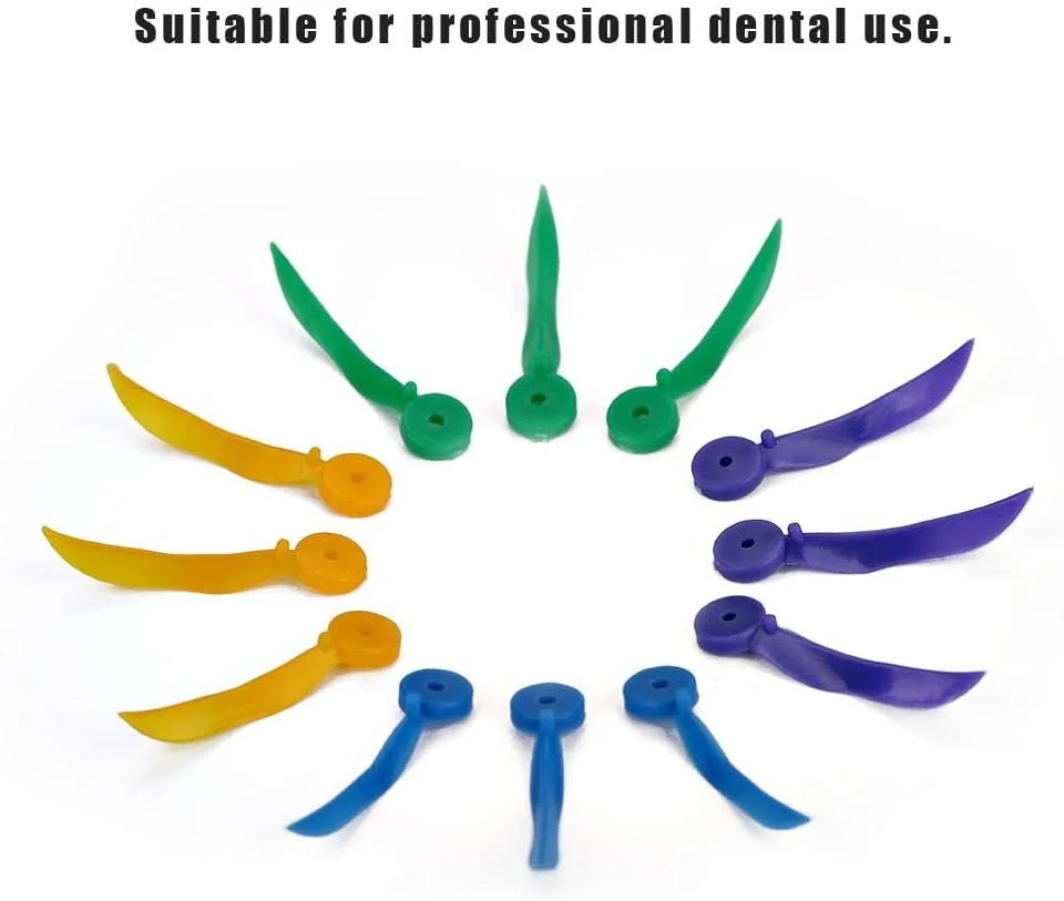 گوه های دندانی Jadeshay، 4 جعبه 4 رنگ 400 عددی، گوه های تثبیت کننده دندانی پلاستیکی یکبار مصرف با شکل موجی و دارای سوراخ برای استفاده حرفه ای دندانپزشکی