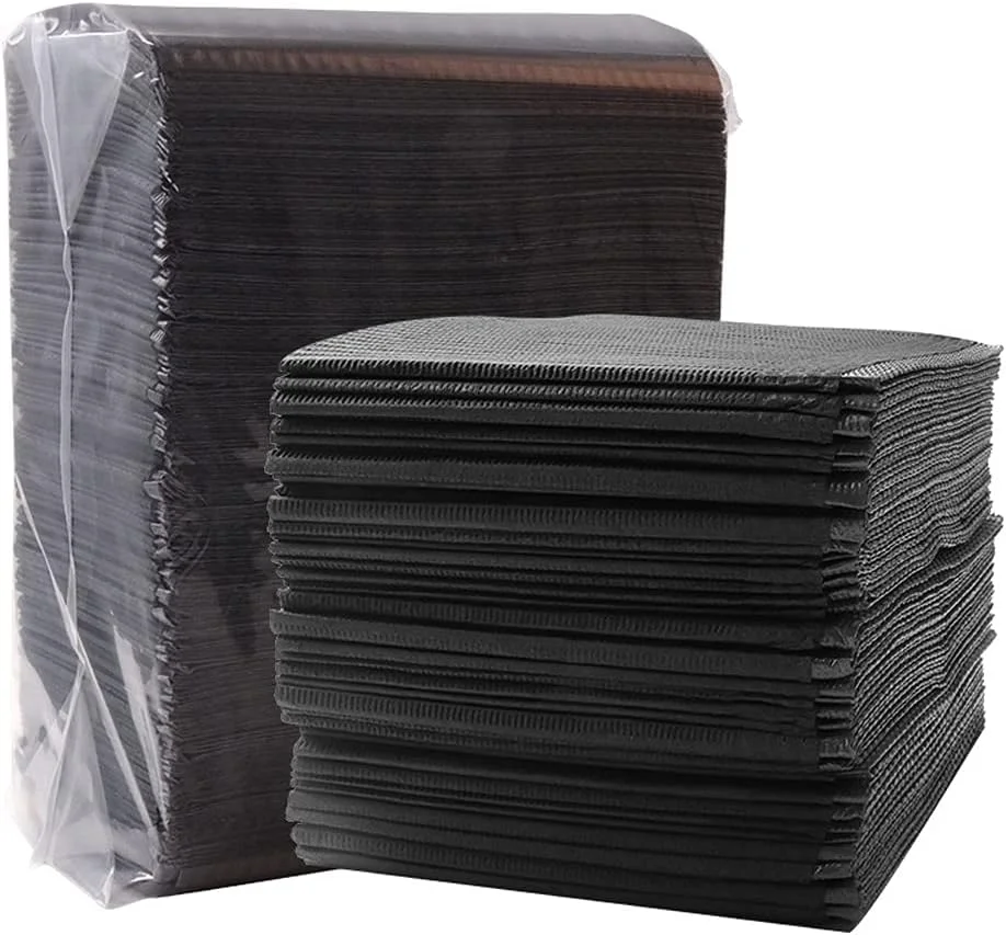 25 عدد پیش بند یکبار مصرف تاتو، پیش بند دندانپزشکی 3 لایه، پیش بند بیمار، روکش میز تاتو، پد تمیز کننده، روکش سینی تاتو، مت تاتو (مشکی)