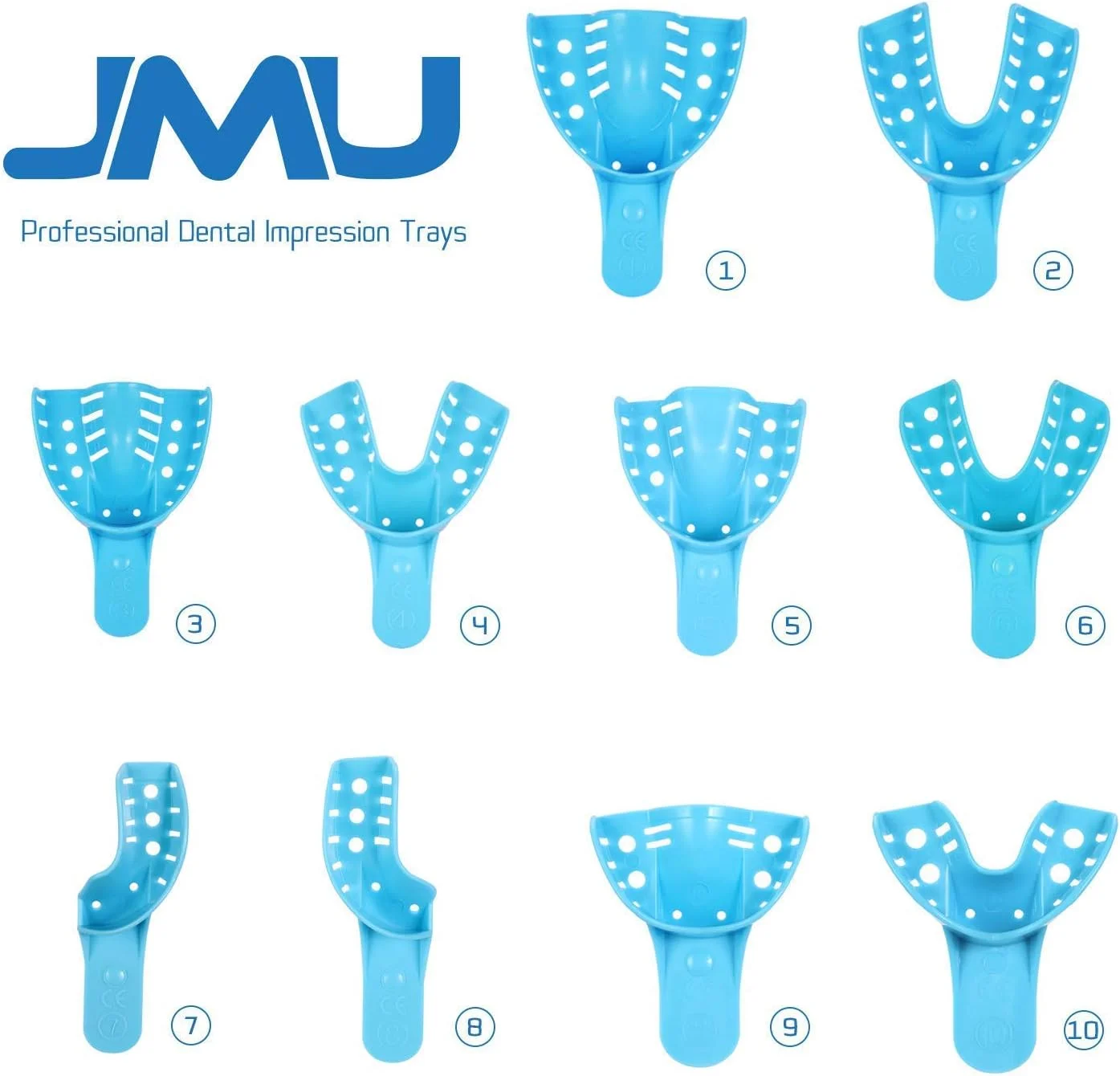 قالب های دندانسازی JMU، بسته 12 عددی قالب های یکبار مصرف سوراخ دار اتوکلاو، 1 عدد بزرگ بالا