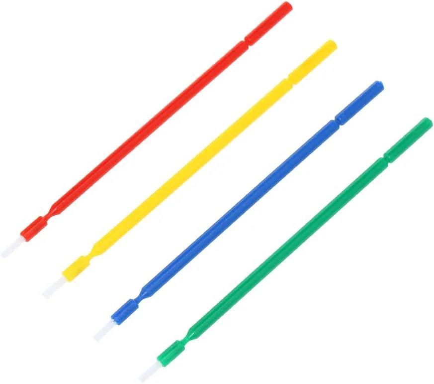 100 عدد برس یکبار مصرف دندانپزشکی، اپلیکاتور میکرو خم شو، لوازم دندانپزشکی، برس های چند منظوره