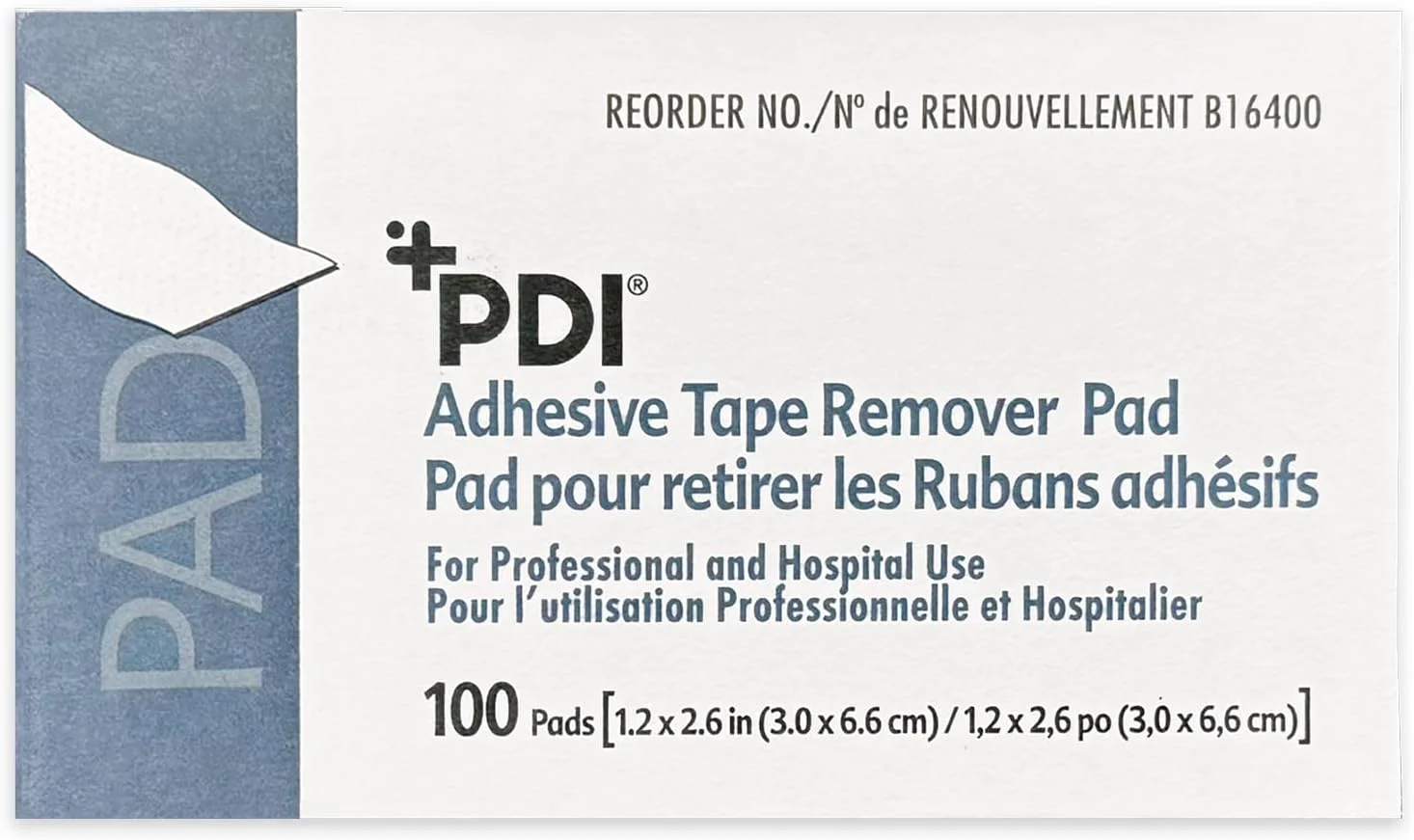 پد پاک کننده چسب پزشکی PDI Healthcare B16400، عرض 3 سانتی متر، طول 6.6 سانتی متر (بسته 100 عددی)