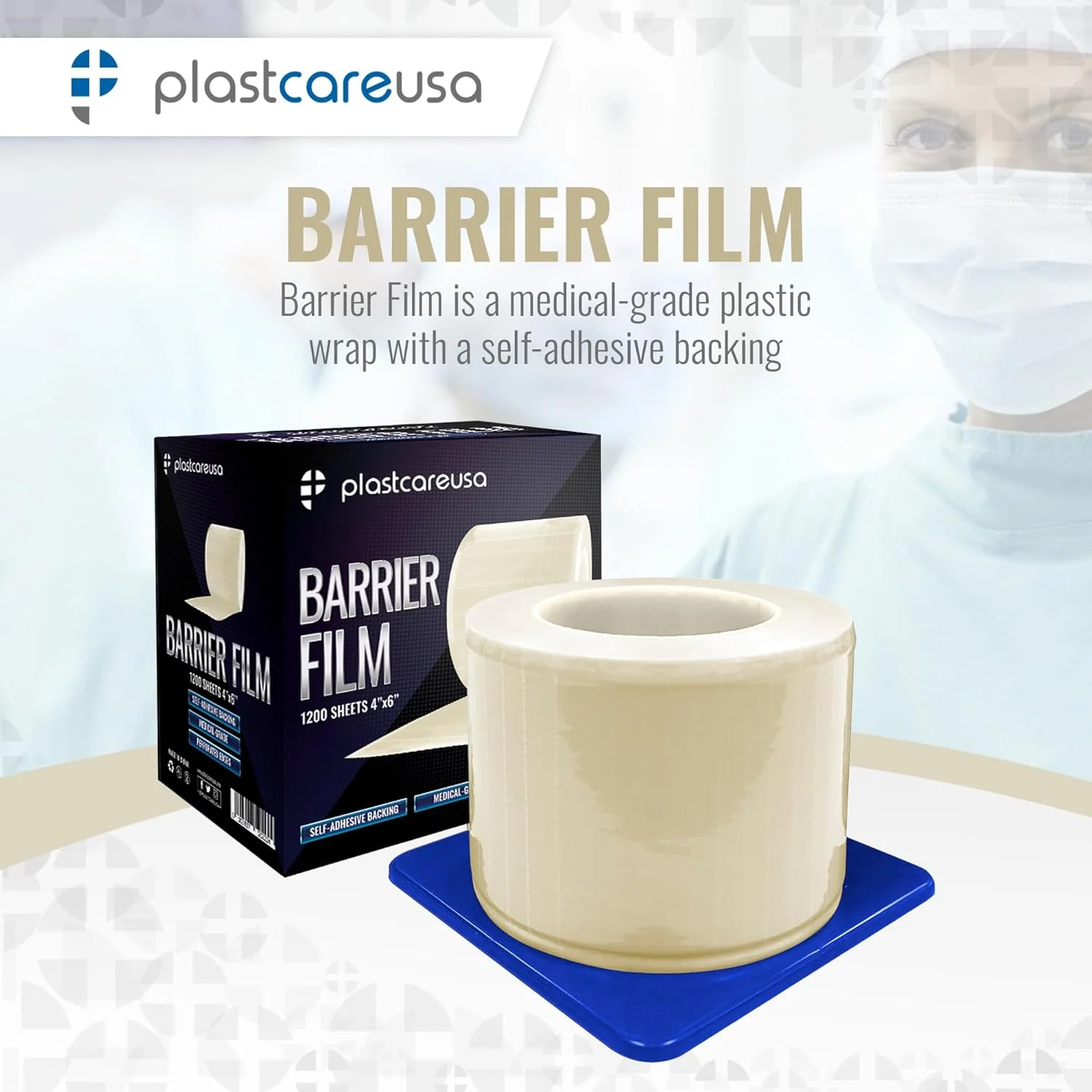 رول فیلم محافظ شفاف PlastCare USA 4x6 - فیلم محافظ دندانپزشکی برای دندانپزشکی، پزشکی، تاتو - ورقههای نوار محافظ چسبی سوراخدار (1 جعبه 1200 عددی) از رول فیلم محافظ شفاف PlastCare USA 4x6 - فیلم محافظ دندانپزشکی برای دندانپزشکی، پزشکی، تاتو - ورقههای نوار محافظ چسبی سوراخدار (1 جعبه 1200 عددی) از