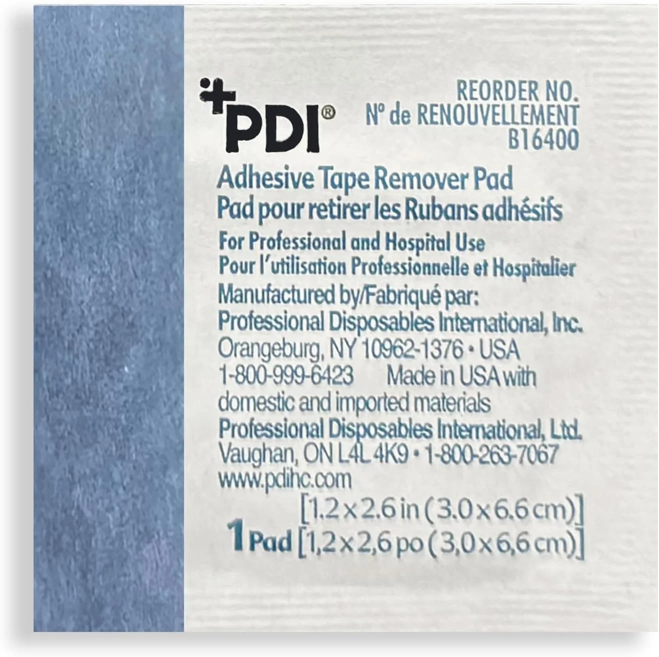 پد پاک کننده چسب پزشکی PDI Healthcare B16400، عرض 3 سانتی متر، طول 6.6 سانتی متر (بسته 100 عددی)