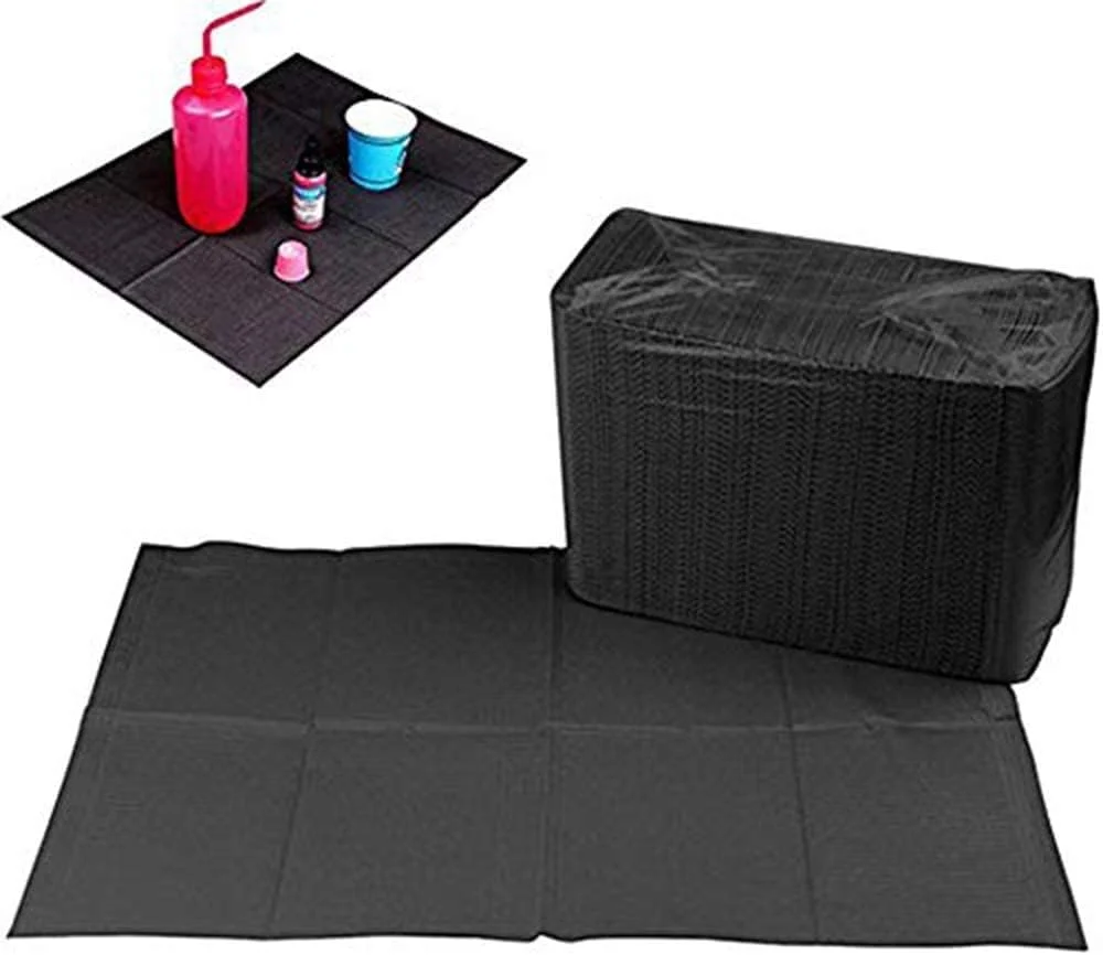 پیشبند دندانپزشکی یکبار مصرف ممتاز، روکش میز تاتو، لوازم تاتو چند منظوره، 150 عدد، مشکی