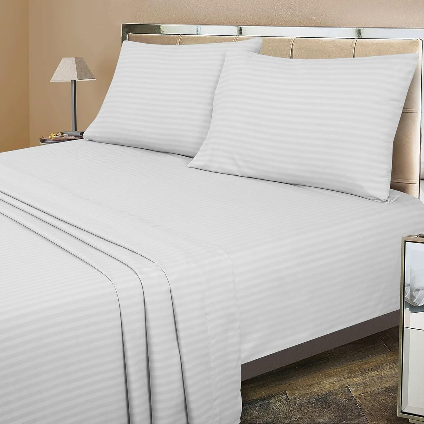 ست ملحفه 4 تکه شامل ملحفه کشدار، روبالشی، ملحفه تخت، مناسب تشک تا عمق 25 سانتیمتر، ست ملحفه سفید، مجموعه ست ملحفه راه راه ست ملحفه 4 تکه شامل ملحفه کشدار، روبالشی، ملحفه تخت، مناسب تشک تا عمق 25 سانتیمتر، ست ملحفه سفید، مجموعه ست ملحفه راه راه