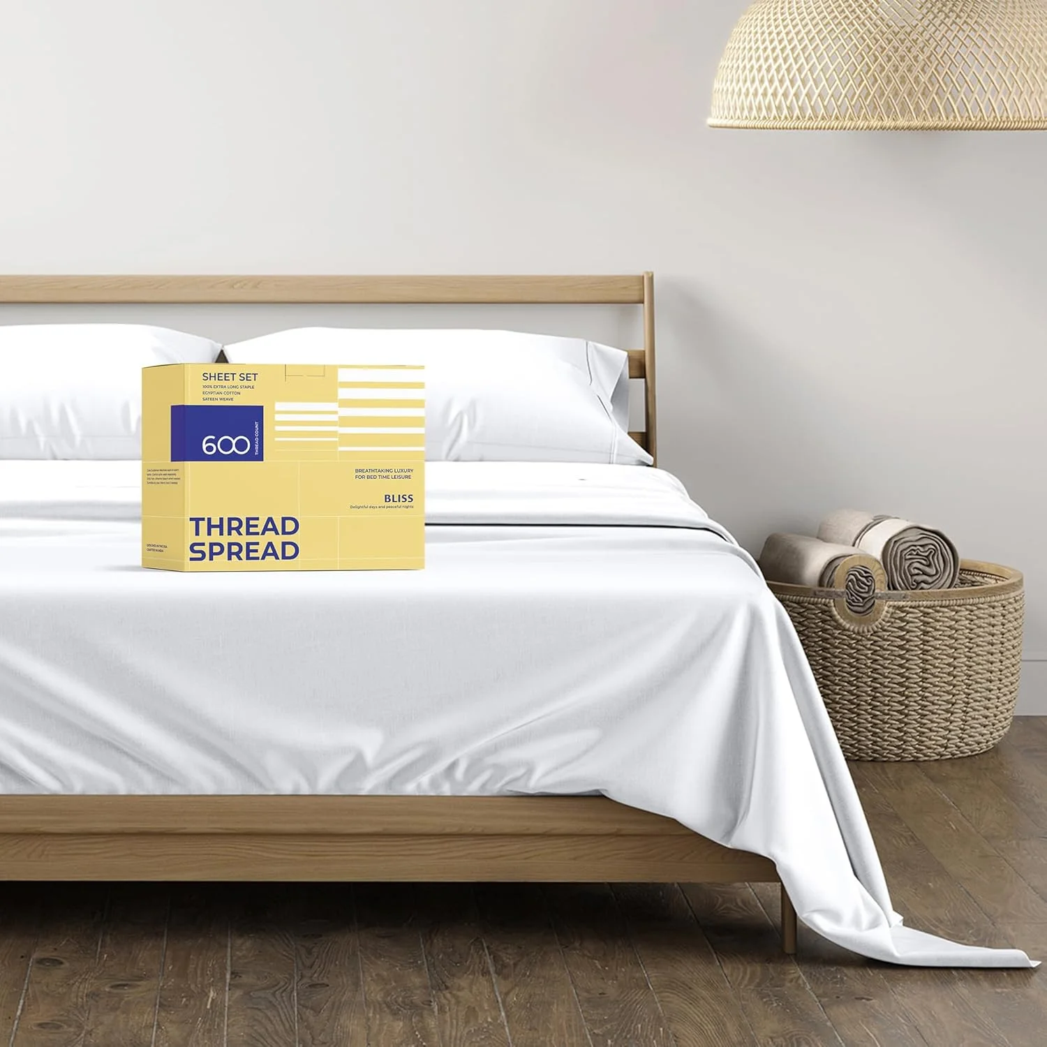 ست ملحفه کتان مصری با تراکم 600 - ملحفه های خنک کننده سایز کینگ لوکس برای افراد گرمایی - نرم، بافت ساتن، جیب عمیق مناسب سبک هتل، ملحفه های تخت و روبالشی به رنگ سفید ست ملحفه کتان مصری با تراکم 600 - ملحفه های خنک کننده سایز کینگ لوکس برای افراد گرمایی - نرم، بافت ساتن، جیب عمیق مناسب سبک هتل، ملحفه های تخت و روبالشی به رنگ سفید