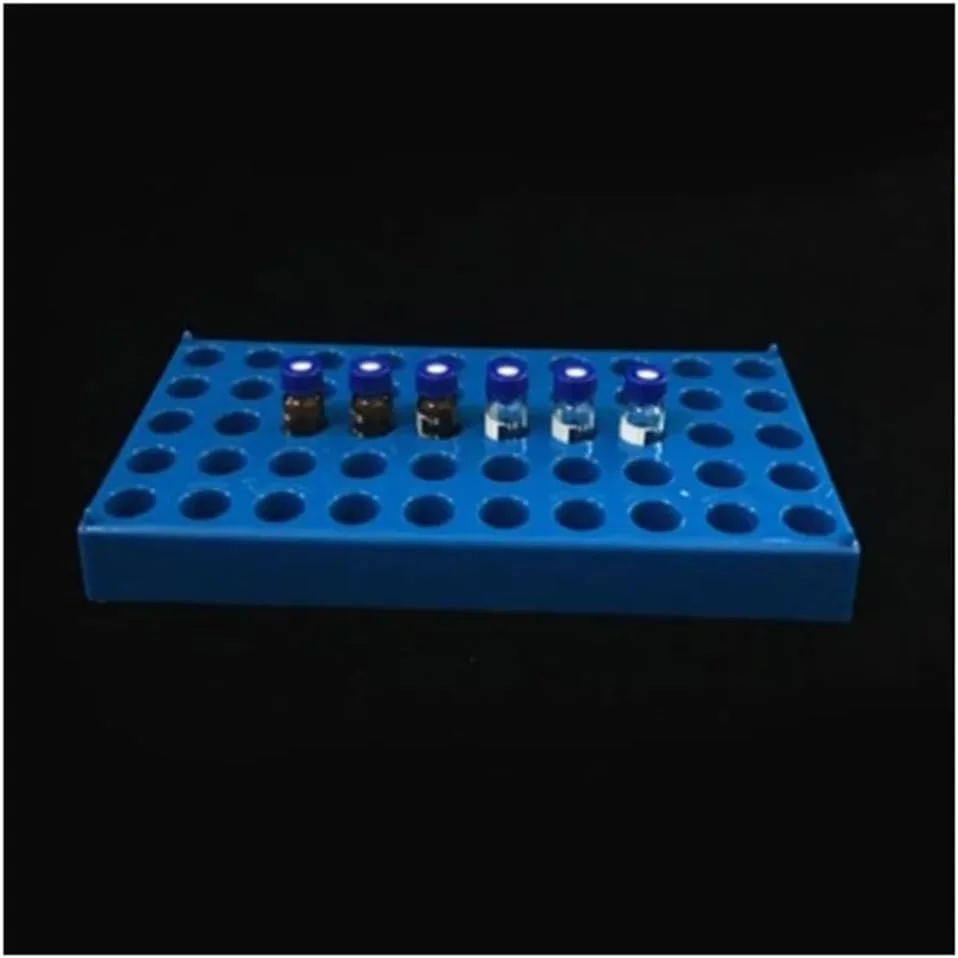 تجهیزات آزمایشگاهی، استند ویال پلاستیکی 1.5 میلی لیتری، مناسب برای 50 ویال 2 میلی لیتری، هولدر بطری آنالیتیکال، روزنه 12 میلی متری، 2 عدد در بسته