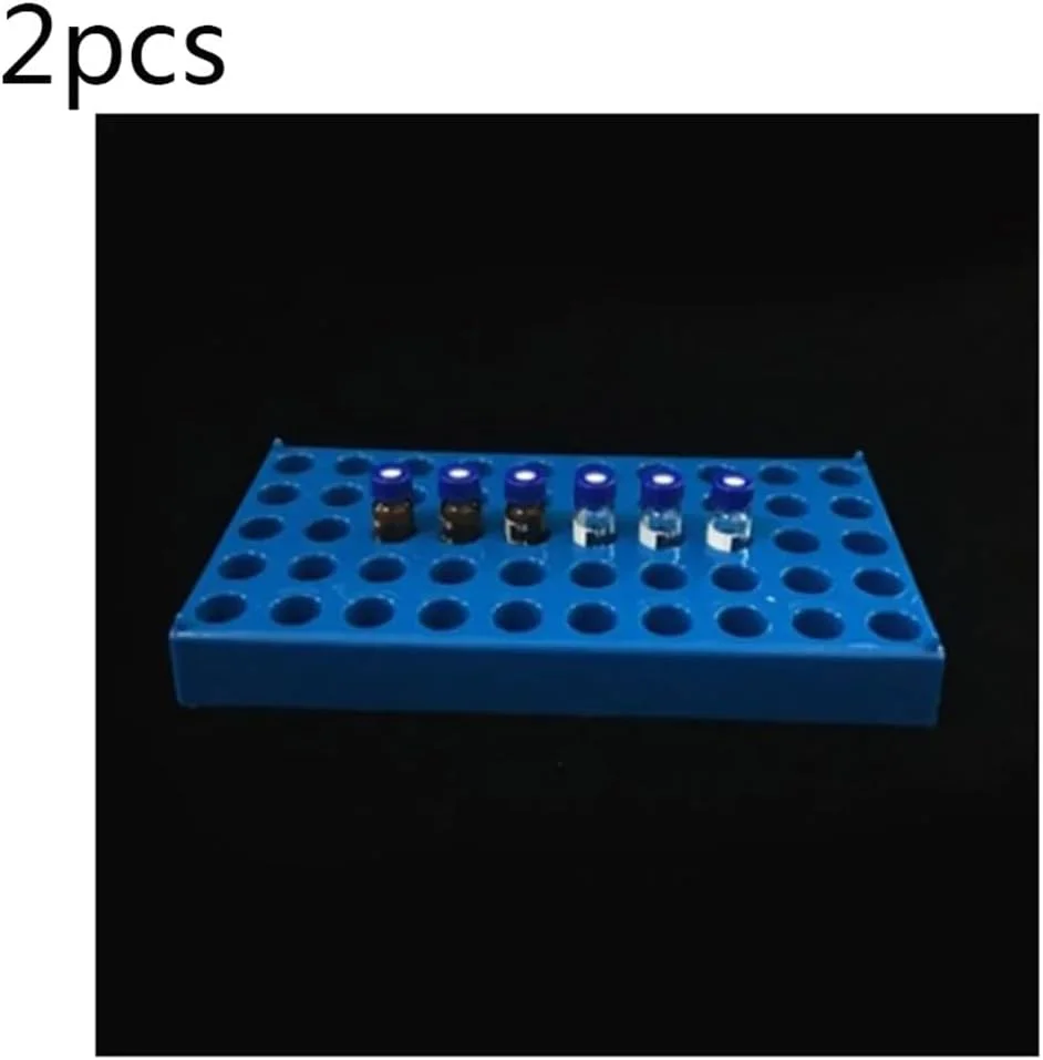 تجهیزات آزمایشگاهی، استند ویال پلاستیکی 1.5 میلی لیتری، مناسب برای 50 ویال 2 میلی لیتری، هولدر بطری آنالیتیکال، روزنه 12 میلی متری، 2 عدد در بسته