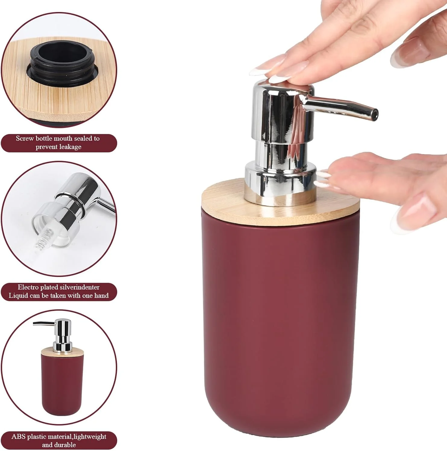 ست لوازم جانبی حمام 4 تکه پلاستیکی مدل A1 قرمز