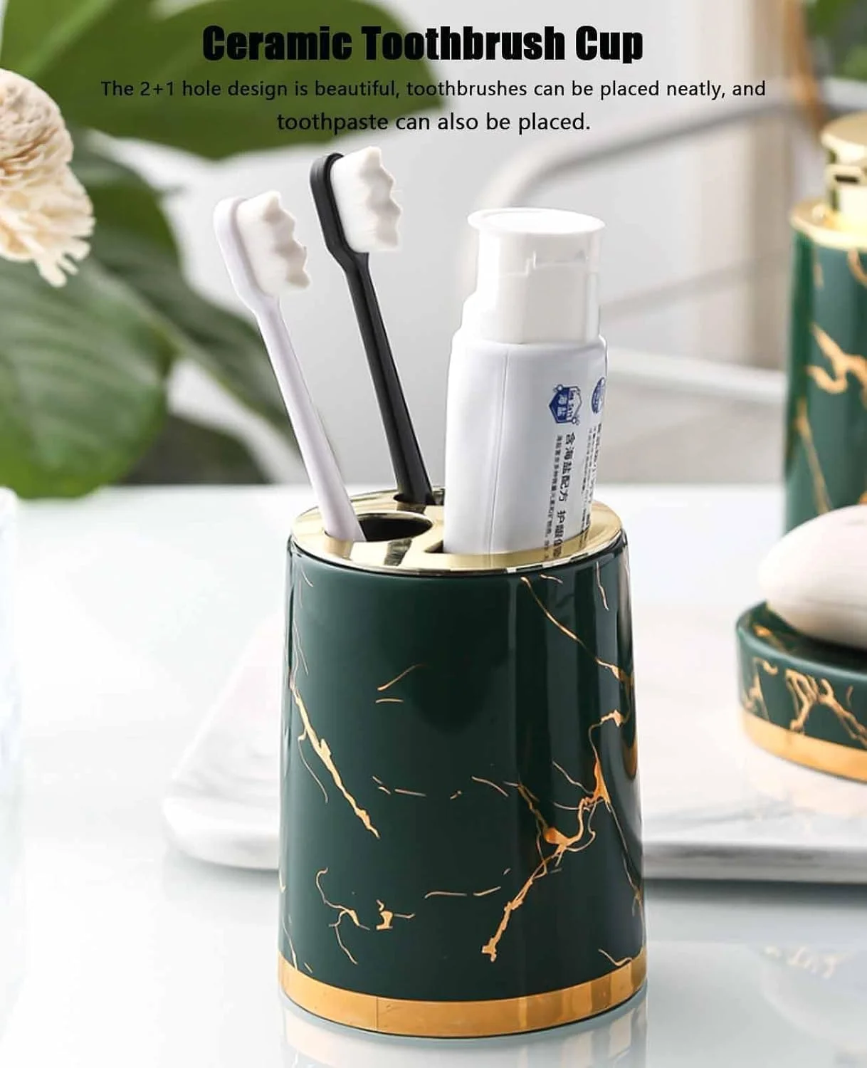 ست لوازم جانبی سرامیکی 5 تکه برای حمام، شامل جا صابونی و جا مسواکی، شامل جا مسواکی، لیوان، جا صابونی (سبز) ست لوازم جانبی سرامیکی 5 تکه برای حمام، شامل جا صابونی و جا مسواکی، شامل جا مسواکی، لیوان، جا صابونی (سبز)