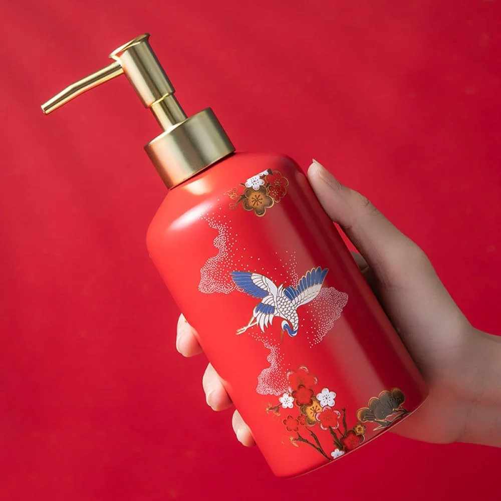 ست لوازم جانبی حمام 5 تکه طرح مدرن Feihe قرمز شامل جای مایع دستشویی، جا مسواکی، لیوان و جای صابون ست لوازم جانبی حمام 5 تکه طرح مدرن Feihe قرمز شامل جای مایع دستشویی، جا مسواکی، لیوان و جای صابون