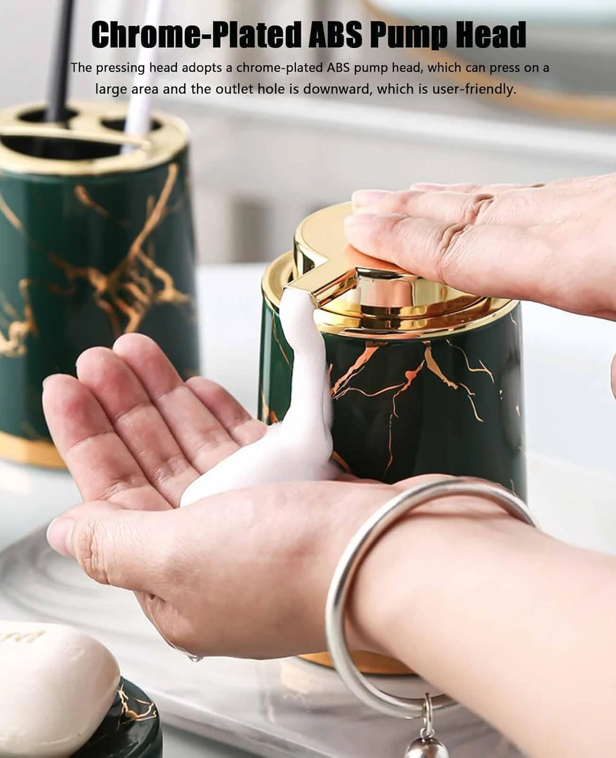 ست لوازم جانبی سرامیکی 5 تکه برای حمام، شامل جا صابونی و جا مسواکی، شامل جا مسواکی، لیوان، جا صابونی (سبز) ست لوازم جانبی سرامیکی 5 تکه برای حمام، شامل جا صابونی و جا مسواکی، شامل جا مسواکی، لیوان، جا صابونی (سبز)