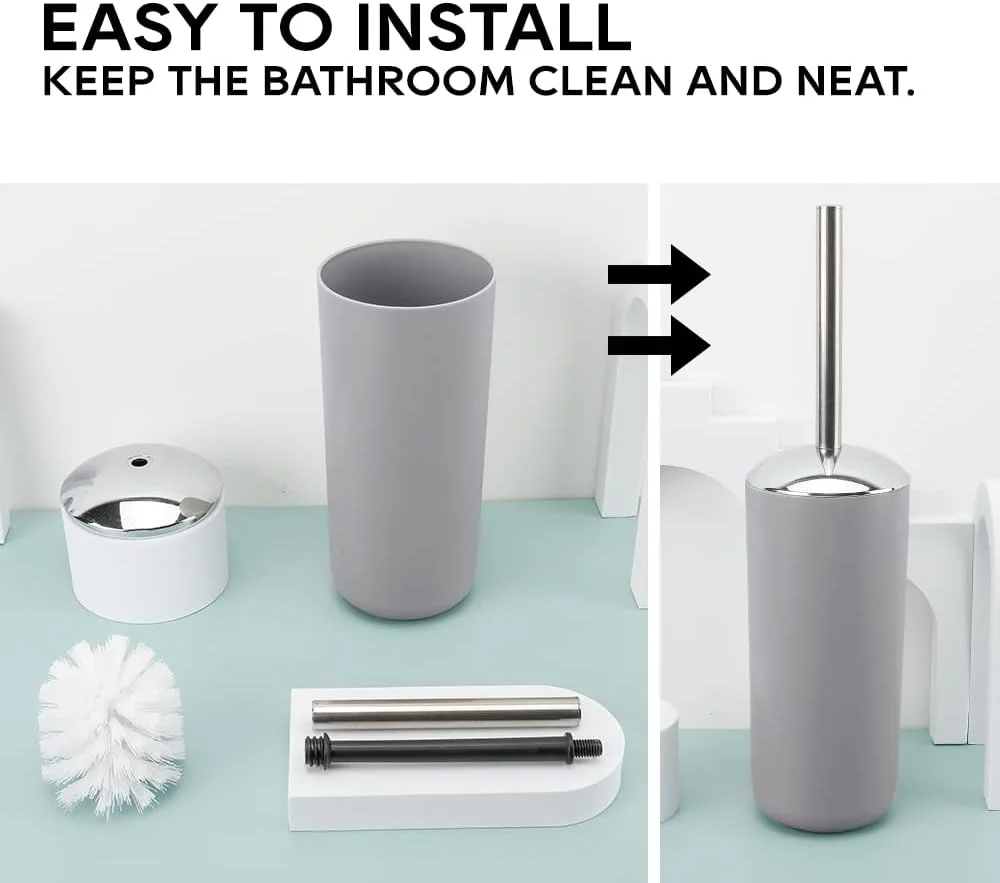 ست لوازم جانبی حمام 6 تکه، برس توالت، جا مایع صابون، جا مسواکی، لیوان، جا صابونی، سطل زباله (خاکستری) ست لوازم جانبی حمام 6 تکه، برس توالت، جا مایع صابون، جا مسواکی، لیوان، جا صابونی، سطل زباله (خاکستری)