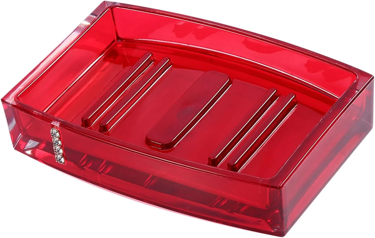 ست لوازم جانبی حمام آکریلیک 5 تکه - شامل جا مسواکی، جا صابونی، لیوان حمام و جای مایع دستشویی برای حمام