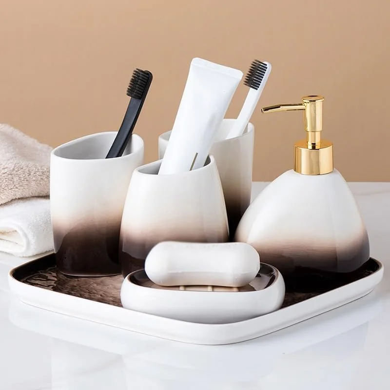 ست لوازم بهداشتی 6 تکه، لوازم حمام، ست فنجان مسواک، فنجان ست لوازم بهداشتی 6 تکه، لوازم حمام، ست فنجان مسواک، فنجان