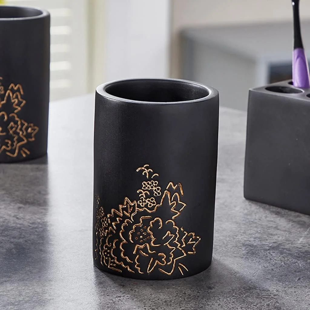 ست لوازم جانبی حمام 6 تکه، ست لوازم حمام مدرن مینیمالیستی رزینی به همراه سینی حمام (رنگ: مشکی، سایز: ست 6 تکه) ست لوازم جانبی حمام 6 تکه، ست لوازم حمام مدرن مینیمالیستی رزینی به همراه سینی حمام (رنگ: مشکی، سایز: ست 6 تکه)