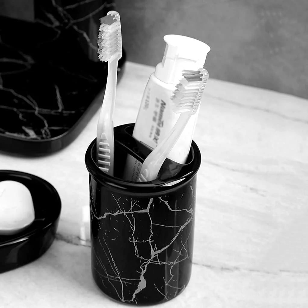 ست لوازم جانبی حمام 6 تکه با سینی (رنگ: سفید، اندازه: ست 6 تکه) ست لوازم جانبی حمام 6 تکه با سینی (رنگ: سفید، اندازه: ست 6 تکه)