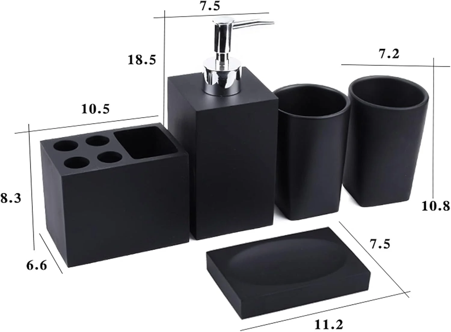 ست لوازم جانبی حمام، 5 تکه سنگ مرمر رزینی کامل شامل جای صابون و مایع دستشویی تزئینی، جا مسواکی و لیوان ست لوازم جانبی حمام، 5 تکه سنگ مرمر رزینی کامل شامل جای صابون و مایع دستشویی تزئینی، جا مسواکی و لیوان