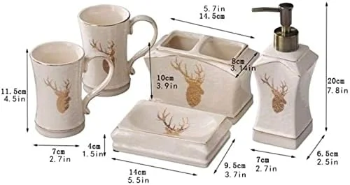 ست لوازم جانبی حمام، ست لوازم جانبی حمام سرامیکی نوردیک، جعبه هدیه پنج تکه، جا مسواکی، لیوان دهانشویه، ست شستشو، ست لوازم جانبی حمام ست لوازم جانبی حمام، ست لوازم جانبی حمام سرامیکی نوردیک، جعبه هدیه پنج تکه، جا مسواکی، لیوان دهانشویه، ست شستشو، ست لوازم جانبی حمام