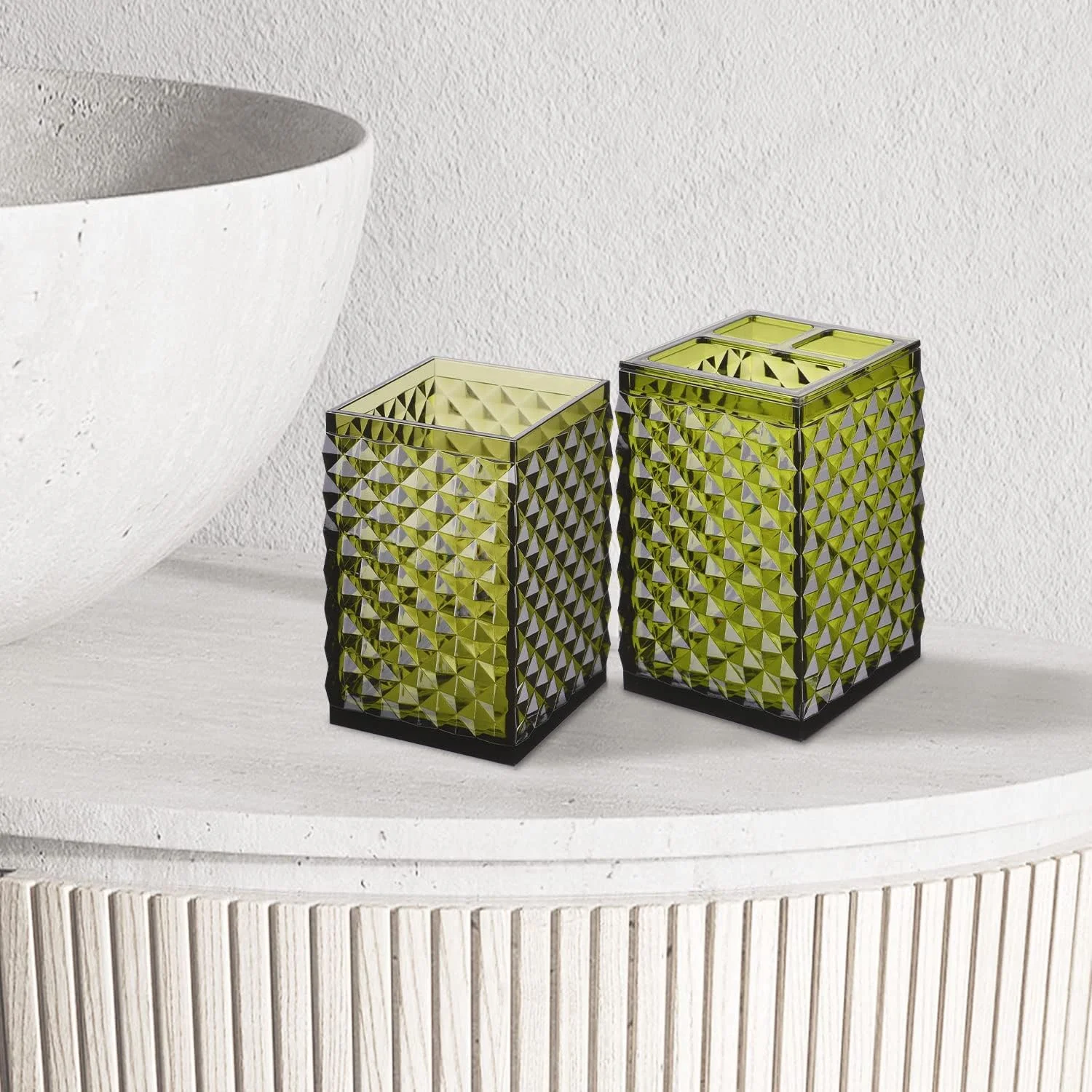 ست لوازم جانبی حمام، ست 5 تکه لوازم جانبی حمام اکریلیک سبز، شامل جا مایع صابون، جا صابونی، لیوان شستشو، جا مسواکی، برس توالت، دکور حمام و هدیه ست لوازم جانبی حمام، ست 5 تکه لوازم جانبی حمام اکریلیک سبز، شامل جا مایع صابون، جا صابونی، لیوان شستشو، جا مسواکی، برس توالت، دکور حمام و هدیه