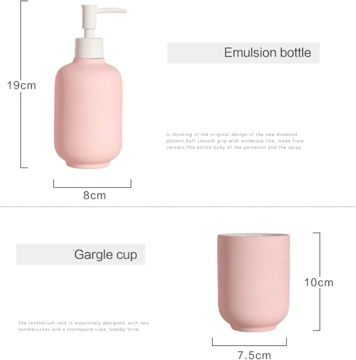 ست لوازم جانبی حمام، ست لوازم جانبی حمام 5 تکه سرامیکی، ست حمام به سبک ساده نوردیک، کیت حمام برای هدیه خانه نویی، ست لوازم جانبی حمام