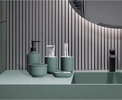 ست لوازم جانبی حمام، ست 5 تکه سرامیکی به سبک ساده نوردیک، کیت حمام مناسب هدیه خانه نویی