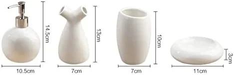 ست لوازم جانبی حمام، ست پنج تکه سرامیکی، ست لوازم جانبی حمام با طراحی ساده، مناسب برای هدیه خانه نو ست لوازم جانبی حمام، ست پنج تکه سرامیکی، ست لوازم جانبی حمام با طراحی ساده، مناسب برای هدیه خانه نو