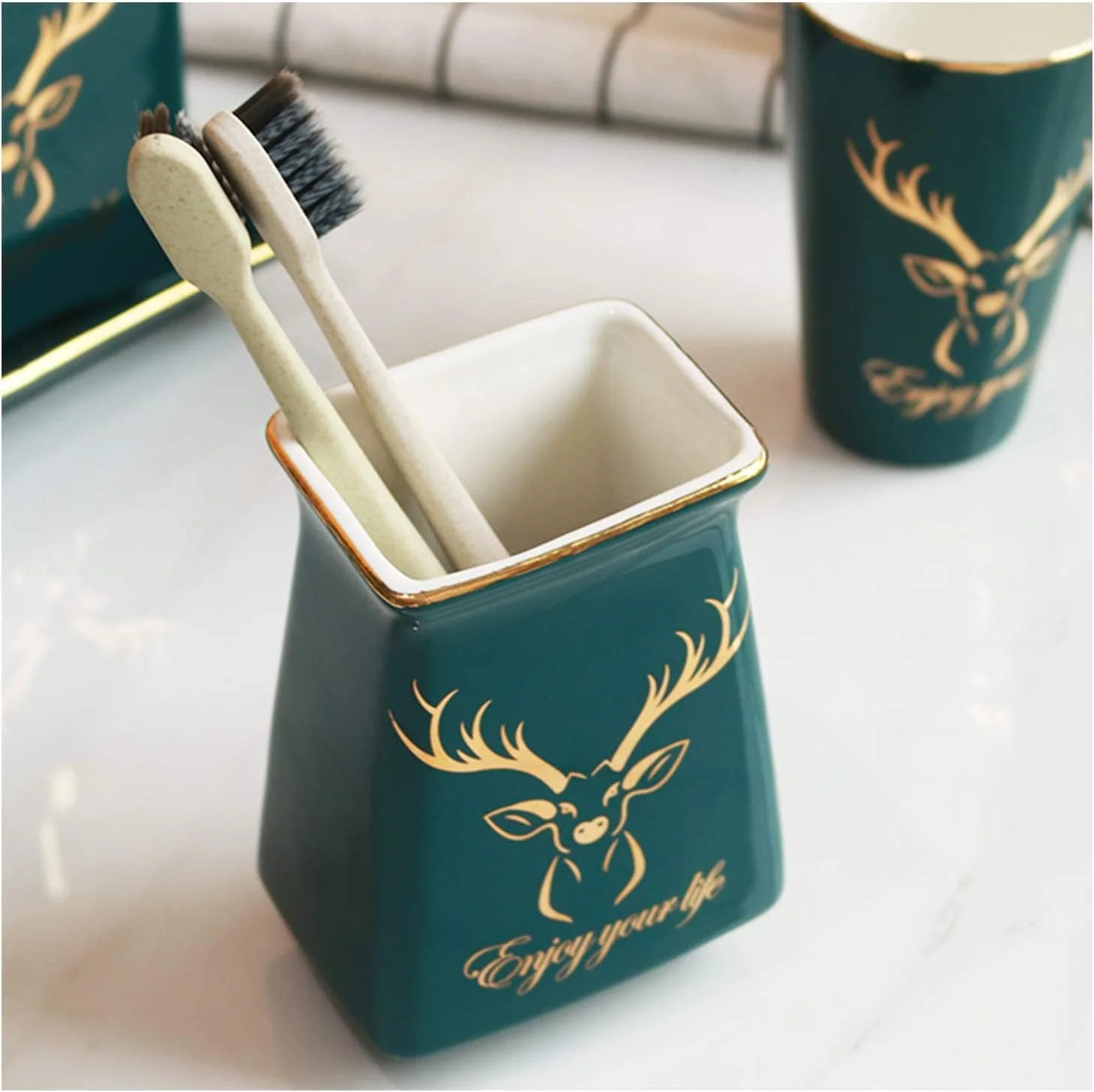 ست لوازم جانبی حمام، ست لوازم حمام سرامیکی شیک، ست لوازم جانبی لوکس حمام، ست تزئینی سر گوزن سبز تیره طلایی، ست لوازم جانبی حمام ست لوازم جانبی حمام، ست لوازم حمام سرامیکی شیک، ست لوازم جانبی لوکس حمام، ست تزئینی سر گوزن سبز تیره طلایی، ست لوازم جانبی حمام