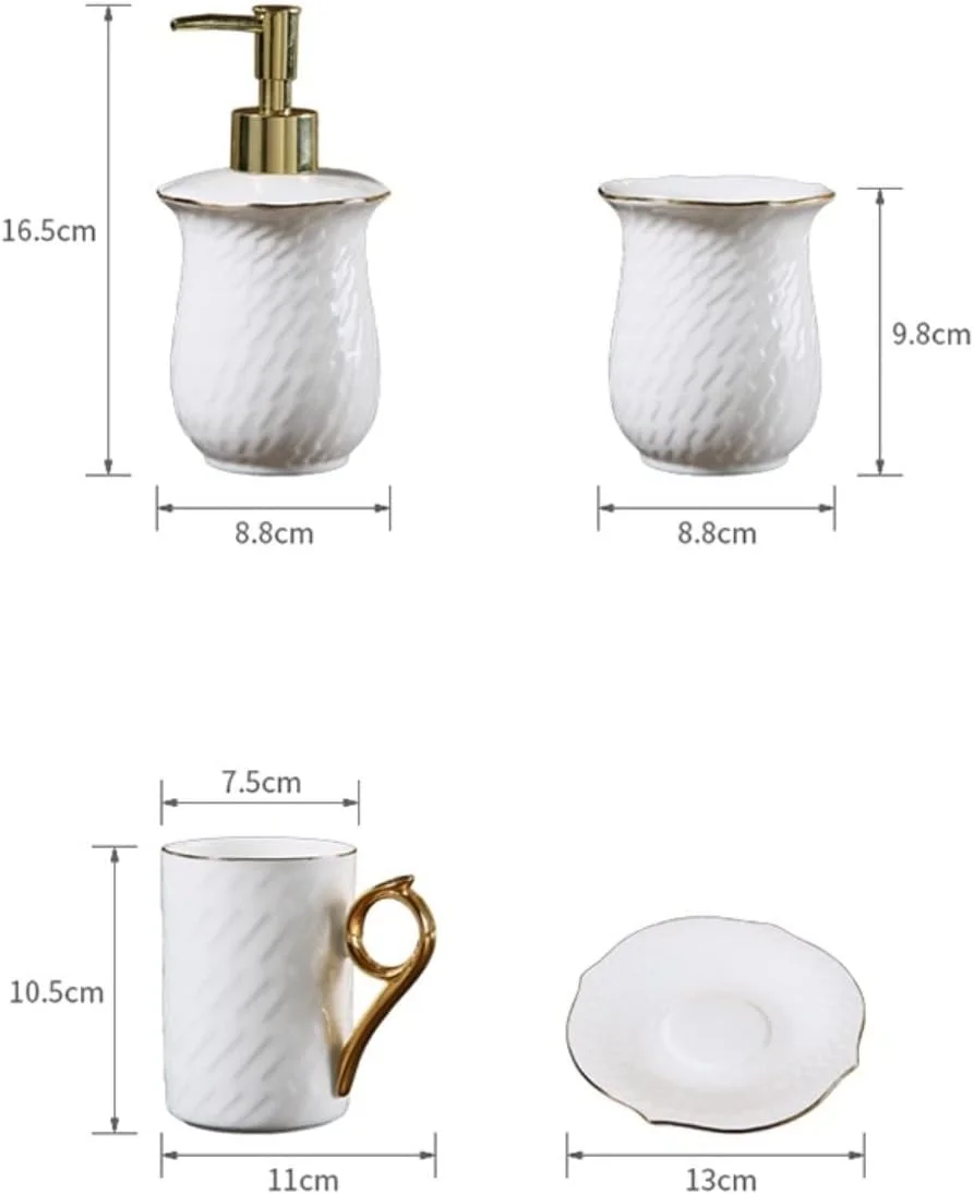 ست لوازم جانبی حمام، ست لوازم حمام سرامیکی به سبک باروک، ست 5 تکه لوازم حمام به سبک اروپایی، لوازم خلاقانه حمام، ست لوازم جانبی حمام، لوازم جانبی حمام، لوازم حمام