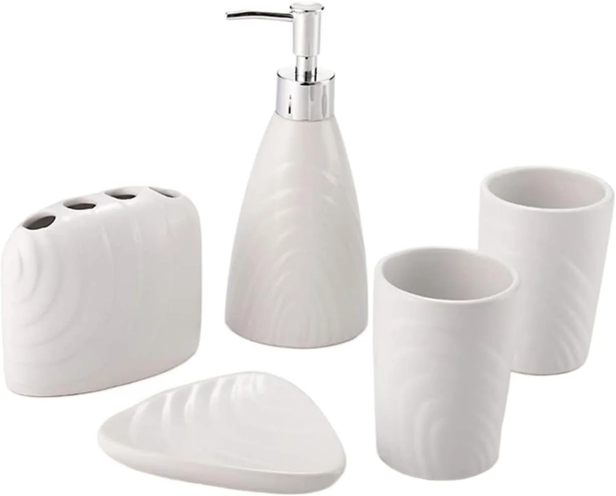 ست لوازم جانبی حمام، ست لوازم حمام، ست لوازم جانبی حمام 5 تکه سرامیکی، ست دکور حمام سفید به سبک اروپایی ساده، ست حمام برای هدیه، لوازم جانبی حمام ست لوازم جانبی حمام، ست لوازم حمام، ست لوازم جانبی حمام 5 تکه سرامیکی، ست دکور حمام سفید به سبک اروپایی ساده، ست حمام برای هدیه، لوازم جانبی حمام