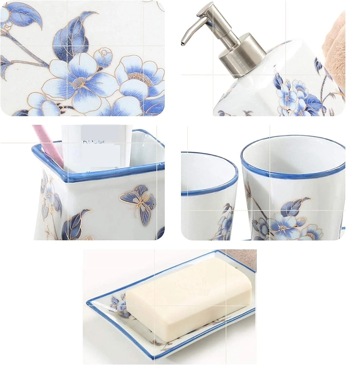 ست لوازم جانبی حمام، ست لوازم حمام سرامیکی گل های سنتی چینی، ست کامل لوازم حمام گل آبی و پرنده، ست لوازم جانبی حمام ست لوازم جانبی حمام، ست لوازم حمام سرامیکی گل های سنتی چینی، ست کامل لوازم حمام گل آبی و پرنده، ست لوازم جانبی حمام