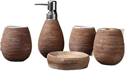 ست لوازم جانبی حمام، ست لوازم حمام سرامیکی به سبک اروپایی، 5 تکه، لوازم حمام