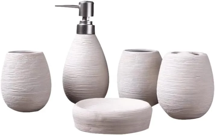 ست لوازم جانبی حمام، ست لوازم جانبی حمام سرامیکی به سبک اروپایی، 5 تکه، لوازم حمام