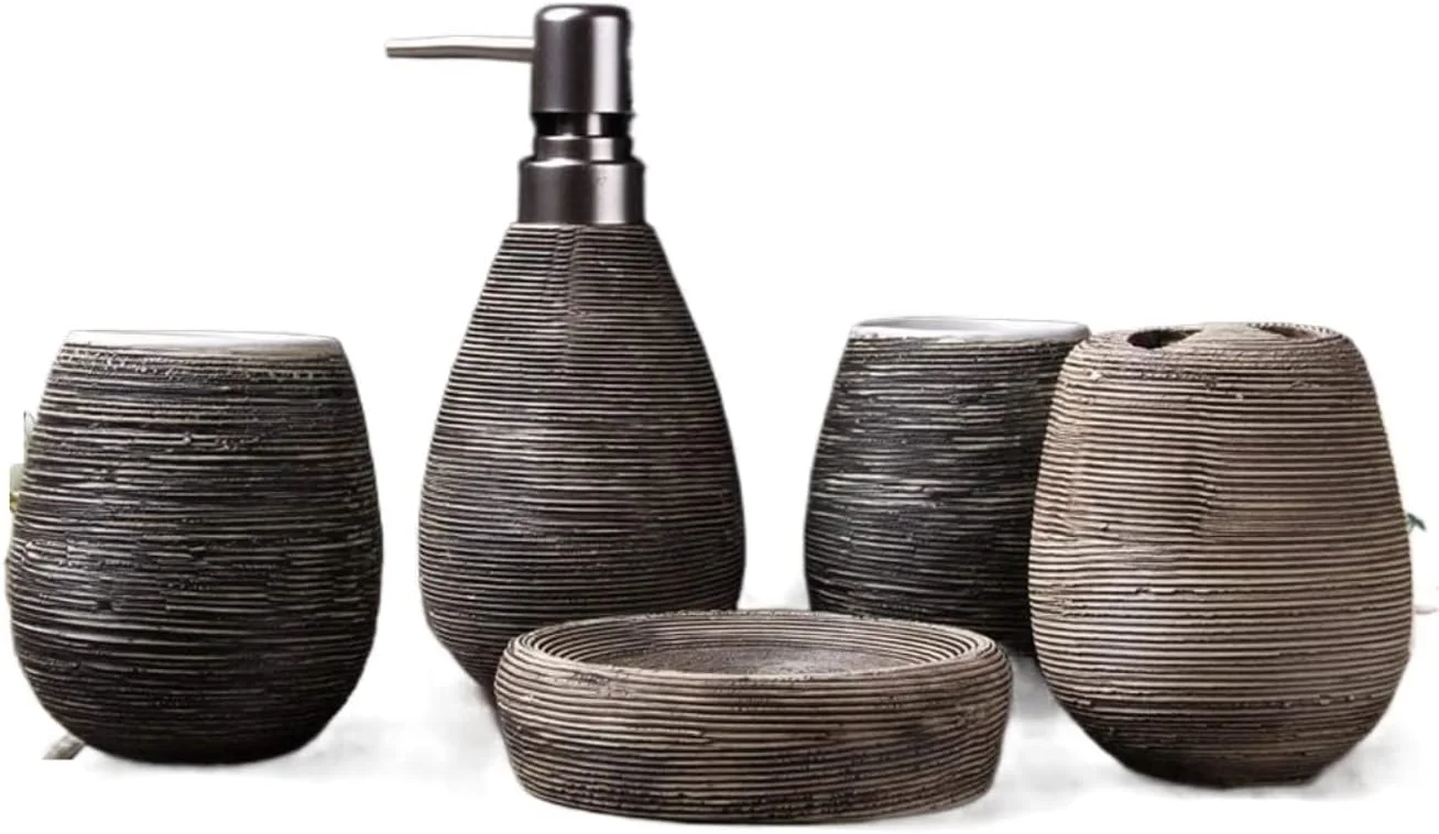 ست لوازم جانبی حمام، ست لوازم جانبی حمام سرامیکی به سبک اروپایی خلاقانه، 5 تکه، لوازم حمام، ست لوازم جانبی حمام، لوازم جانبی حمام