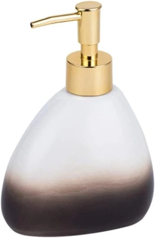 ست لوازم جانبی حمام، ست لوازم جانبی سرامیکی حمام، جا مایع دستشویی 450 میلی لیتری، ست قهوه ای گرادیانی لوازم جانبی حمام