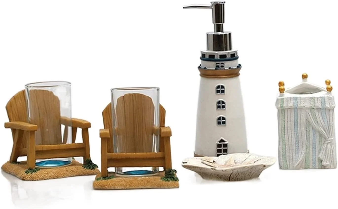 ست لوازم جانبی حمام، ست لوازم جانبی حمام رزینی 4 یا 5 تکه، ست حمام زیبا، ست لوازم جانبی حمام رزینی خلاقانه اروپایی، ست لوازم جانبی حمام