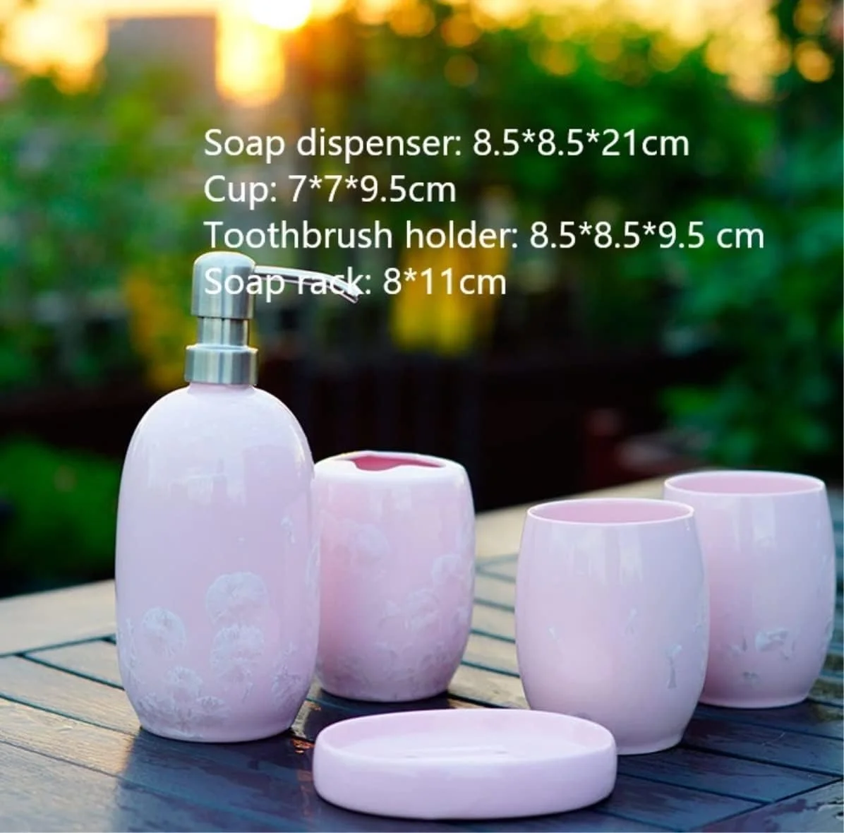 ست لوازم جانبی حمام، ست لوازم جانبی سرامیکی ساده پنج تکه، چینی یخی یشمی، ست 5 تکه حمام، ست لوازم جانبی حمام رنگ ثابت