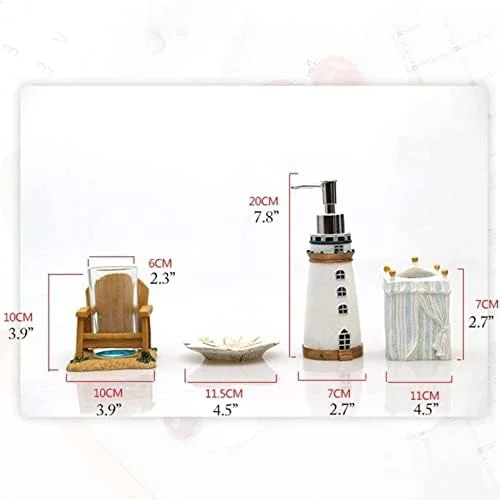 ست لوازم جانبی حمام 4 یا 5 تکه رزینی، ست روشویی رزینی خلاقانه به سبک اروپایی