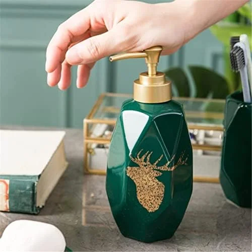 ست لوازم جانبی حمام، ست لوازم حمام سرامیکی پنج تکه، جا مسواکی حمام هتلی، ست لوازم بهداشتی ساده و خلاقانه حمام