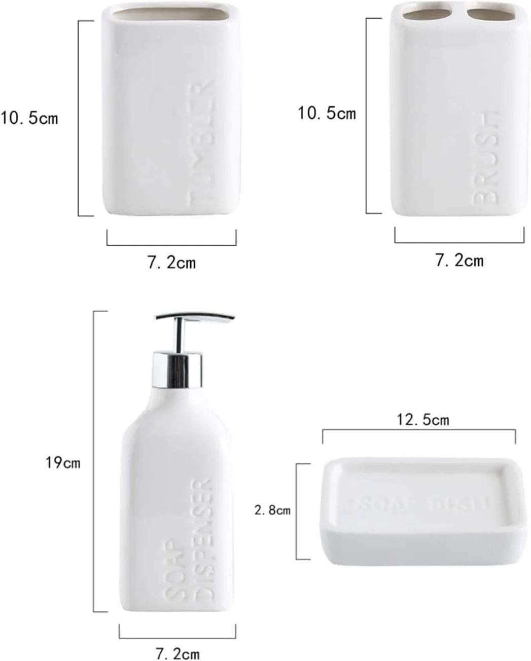 ست لوازم جانبی حمام، ست لوازم جانبی حمام با طراحی مدرن، ست 5 تکه لوازم جانبی سرامیکی حمام، لوازم جانبی حمام لوکس سفید، ست حمام برای هدیه، ست لوازم جانبی حمام