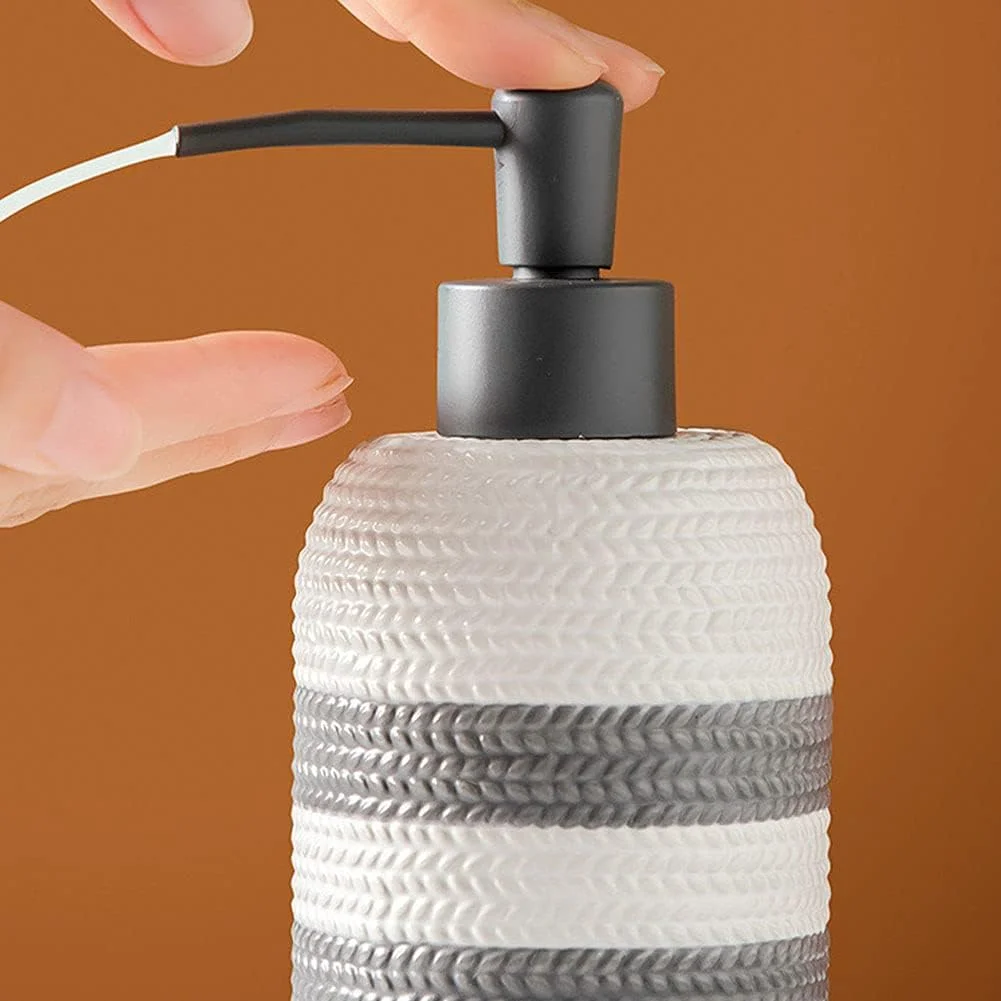 ست لوازم جانبی سرامیکی 5 تکه برای حمام، ست لوازم جانبی رومیزی روشویی حمام، جای مایع صابون، جای لوسیون، جا صابونی، جا مسواکی، لیوان