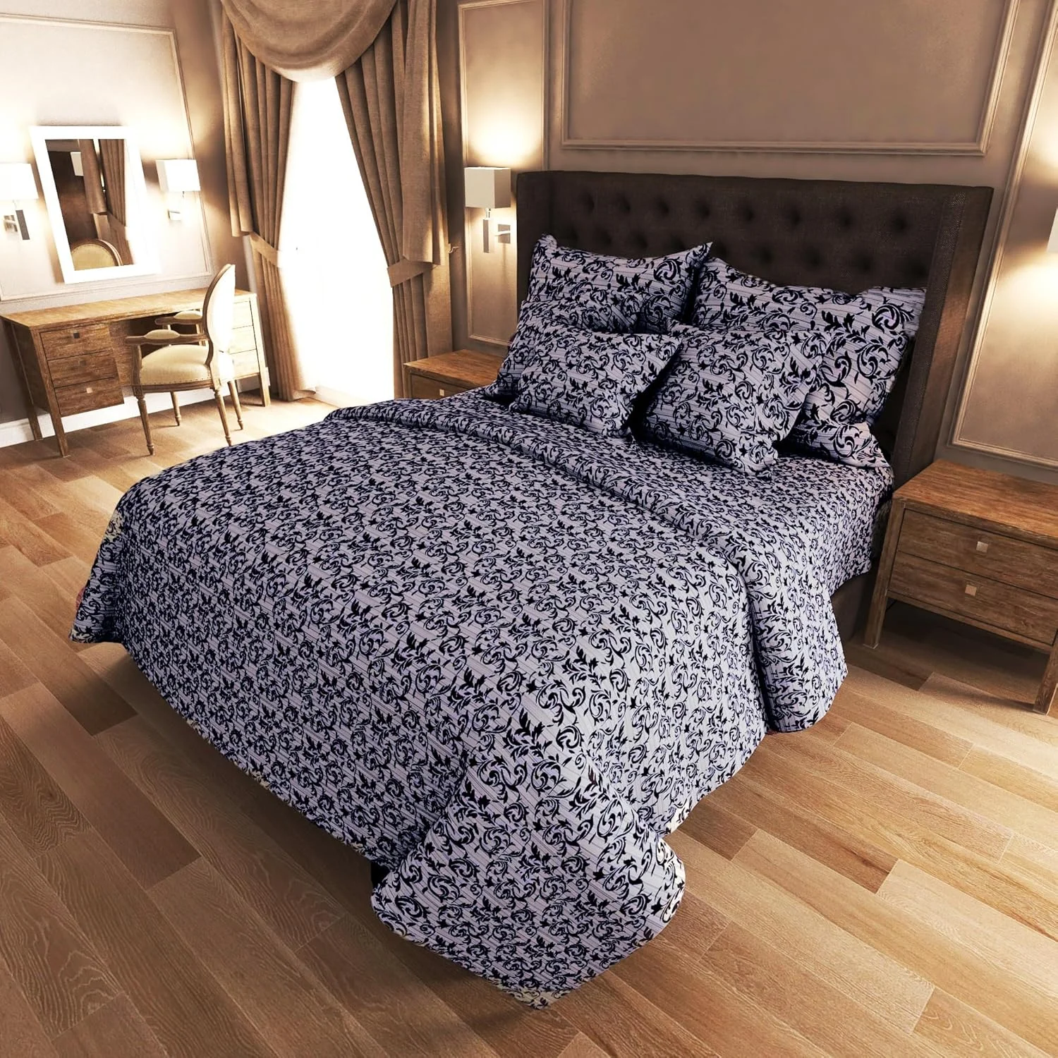 ست ملحفه ۶ تکه پلی کتان آملی سایز کوئین (۱۶۰x۲۰۰+۳۵) سانتی متر شامل ۱ ملحفه کشدار، ۱ روکش لحاف و ۲ روبالشی استاندارد و ۲ روبالشی آکسفورد، پارچه نرم، قابل تنفس و بادوام برای استفاده خانگی ست ملحفه ۶ تکه پلی کتان آملی سایز کوئین (۱۶۰x۲۰۰+۳۵) سانتی متر شامل ۱ ملحفه کشدار، ۱ روکش لحاف و ۲ روبالشی استاندارد و ۲ روبالشی آکسفورد، پارچه نرم، قابل تنفس و بادوام برای استفاده خانگی