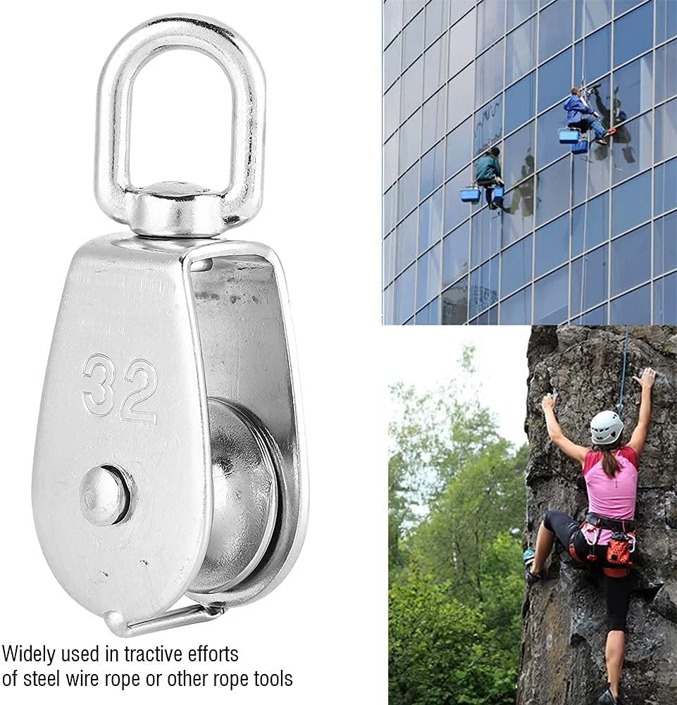 قرقره تک چرخشی با جنس استیل ضد زنگ 304، مناسب برای سیستم قرقره و بلند کردن طناب