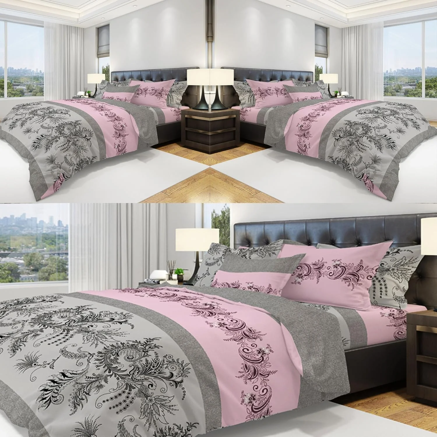 ست ملحفه دو نفره آملی شامل ملحفه رو، ملحفه کش دار و روبالشی (چند رنگ، ملحفه دو نفره)