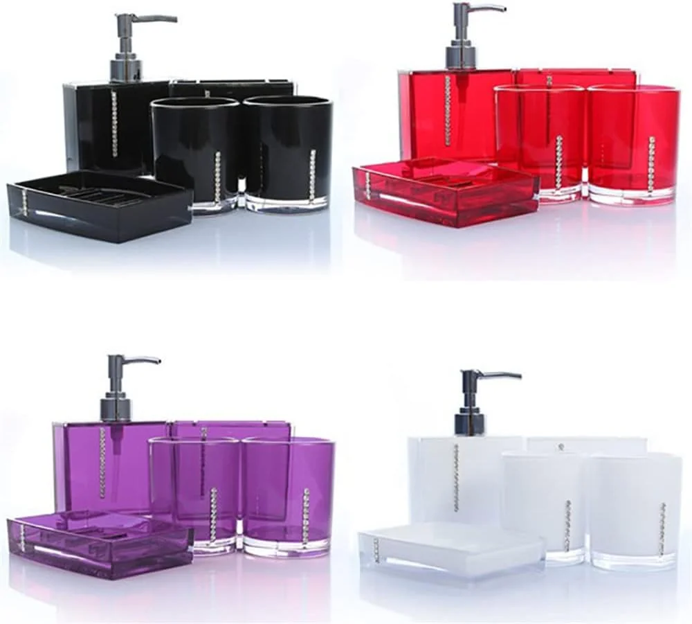 ست لوازم جانبی حمام 5 تکه شامل لیوان، جا مسواکی، جا صابونی، بطری مایع دستشویی، لوازم جانبی سرویس بهداشتی ست لوازم جانبی حمام 5 تکه شامل لیوان، جا مسواکی، جا صابونی، بطری مایع دستشویی، لوازم جانبی سرویس بهداشتی