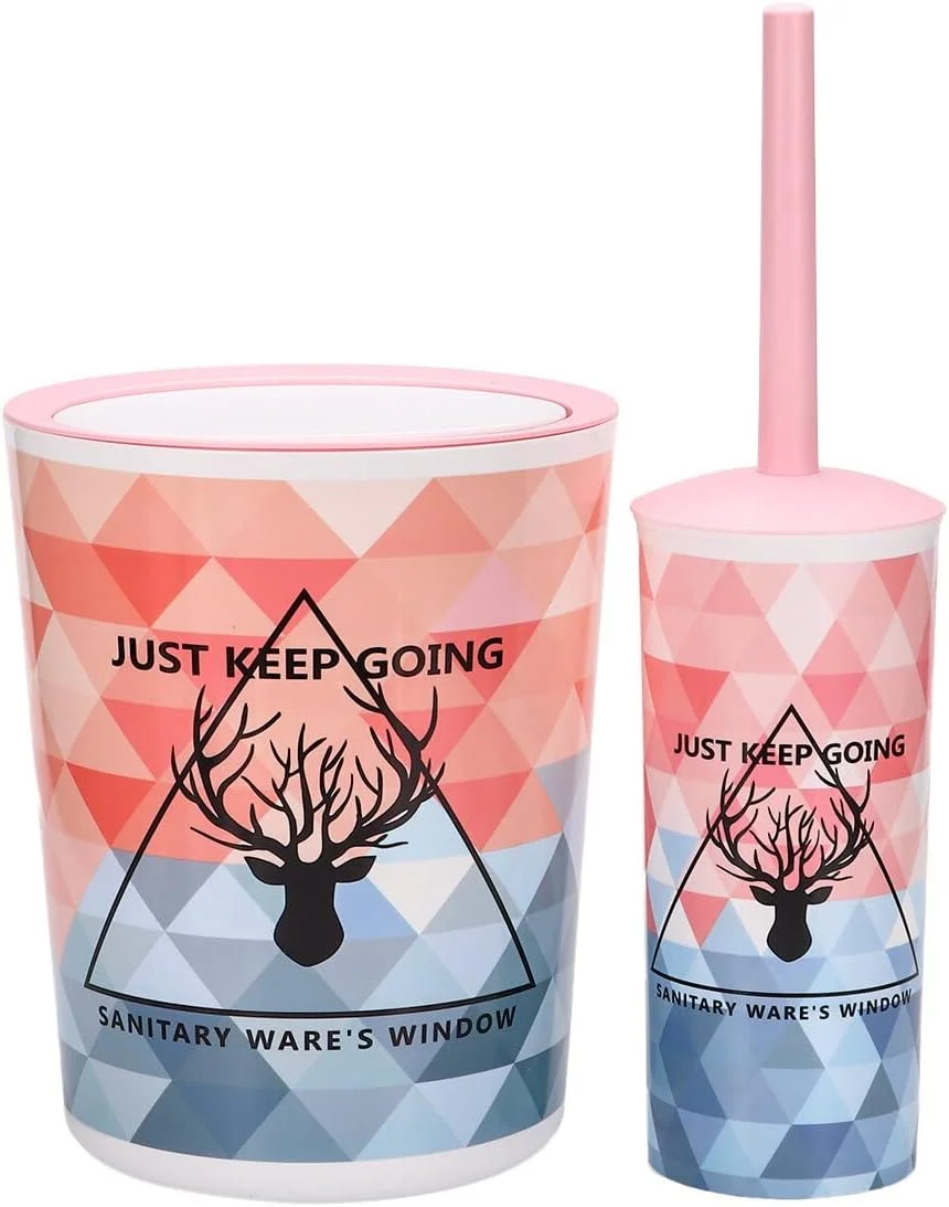 ست لوازم بهداشتی 6 تکه شامل جا مسواکی، جا مایع دستشویی، لیوان و سینی برای تزئین حمام