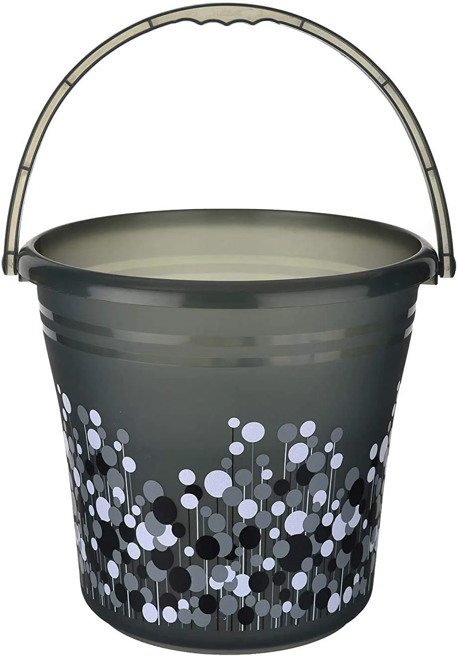 ست پلاستیکی حمام ایر او متیک، ۶ تکه، مقاوم و بادوام، ظرفیت بزرگ (تشت ۱۸ لیتری، سطل ۱۸ لیتری، پاتلا گرد نوا، سطل زباله مرتب ۹ لیتری، لیوان ۱ لیتری، جا صابونی) مشکی